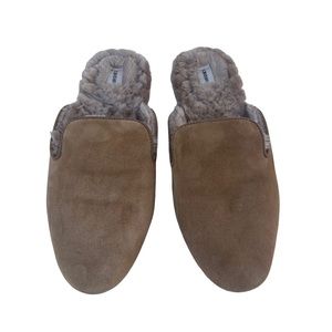 Birdies The Phoebe Beige Faux Fur Slipper Mule